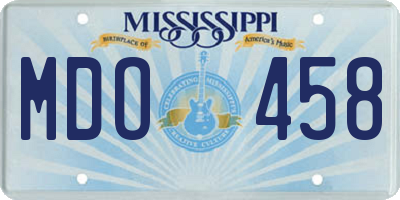 MS license plate MDO458