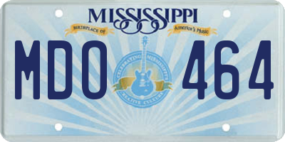 MS license plate MDO464