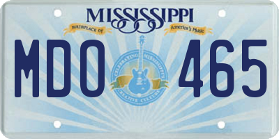 MS license plate MDO465