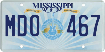 MS license plate MDO467