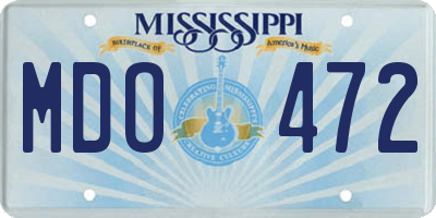 MS license plate MDO472