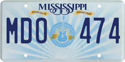 MS license plate MDO474