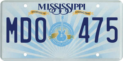 MS license plate MDO475