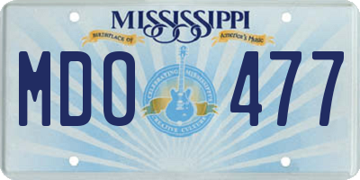 MS license plate MDO477