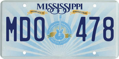 MS license plate MDO478