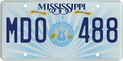 MS license plate MDO488