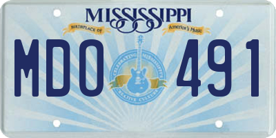 MS license plate MDO491