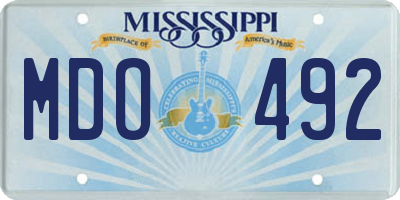 MS license plate MDO492