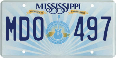 MS license plate MDO497