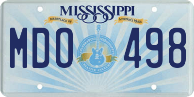 MS license plate MDO498