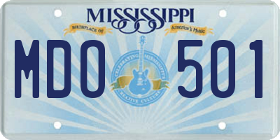 MS license plate MDO501