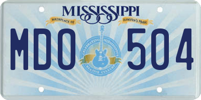 MS license plate MDO504