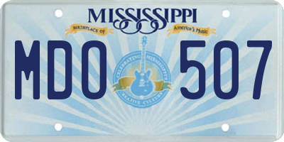 MS license plate MDO507