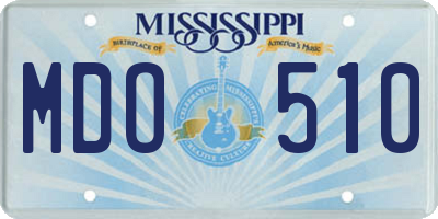 MS license plate MDO510