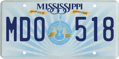 MS license plate MDO518