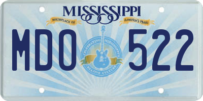 MS license plate MDO522