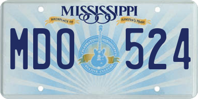 MS license plate MDO524