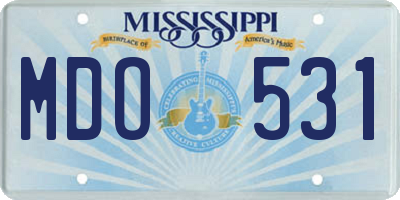 MS license plate MDO531
