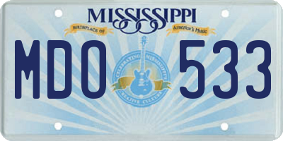 MS license plate MDO533