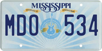 MS license plate MDO534