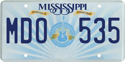 MS license plate MDO535