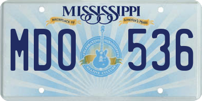 MS license plate MDO536