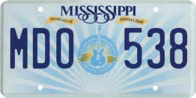 MS license plate MDO538