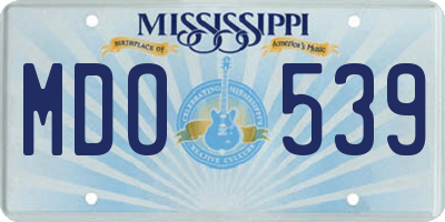 MS license plate MDO539