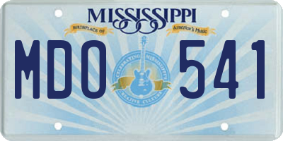 MS license plate MDO541