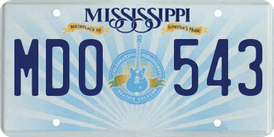 MS license plate MDO543