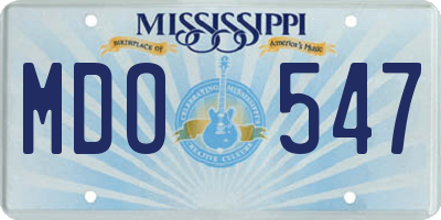 MS license plate MDO547