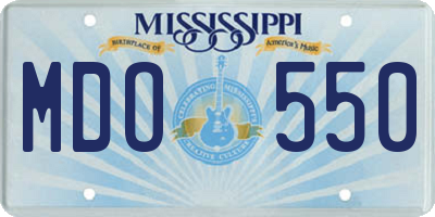 MS license plate MDO550