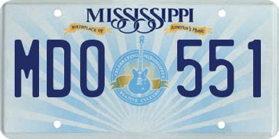 MS license plate MDO551