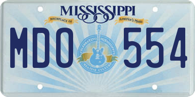 MS license plate MDO554