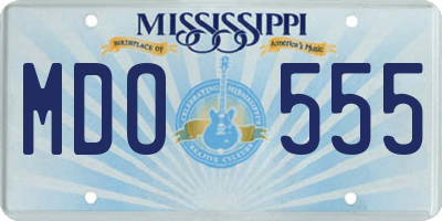 MS license plate MDO555