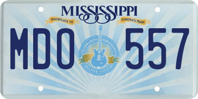 MS license plate MDO557