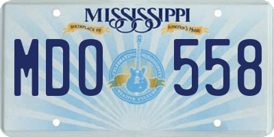 MS license plate MDO558