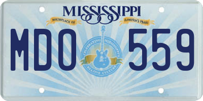 MS license plate MDO559
