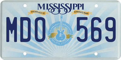 MS license plate MDO569