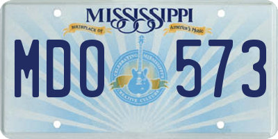 MS license plate MDO573