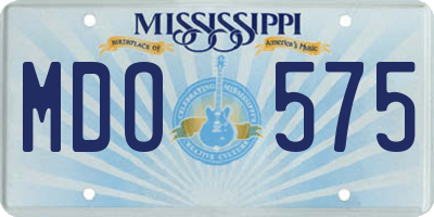 MS license plate MDO575