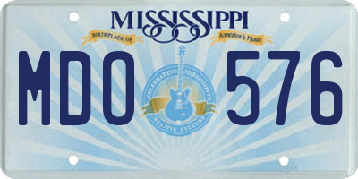 MS license plate MDO576