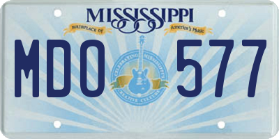 MS license plate MDO577