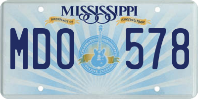 MS license plate MDO578