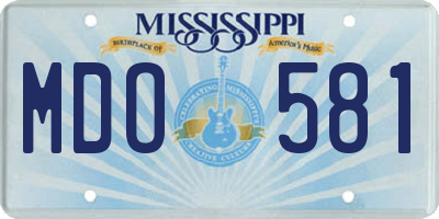 MS license plate MDO581