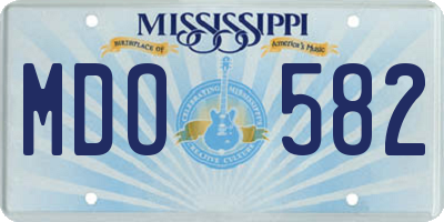 MS license plate MDO582