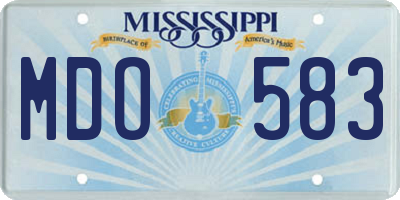 MS license plate MDO583