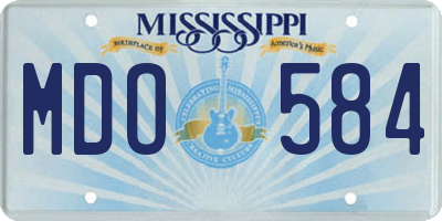 MS license plate MDO584