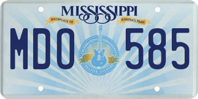 MS license plate MDO585