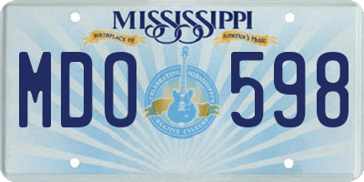 MS license plate MDO598